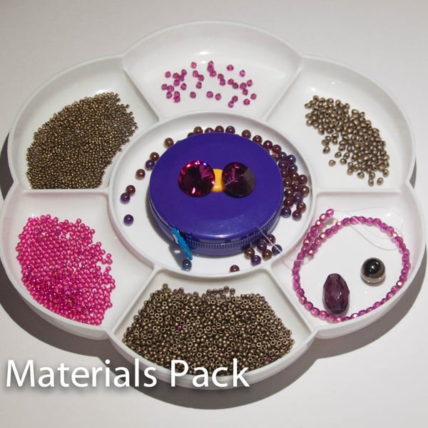 Materials Pack for Baroque Tape Measure Surround - Fuchsia & Bronze