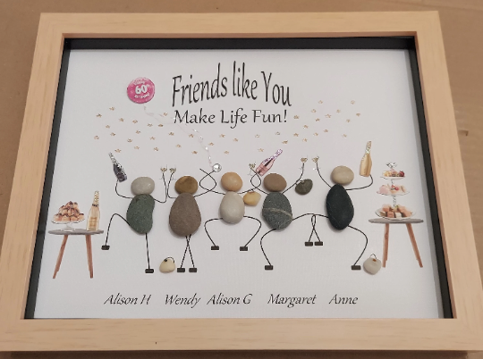 Best friends pebble art - Funny friendship gift - Group of best friends - Sister
