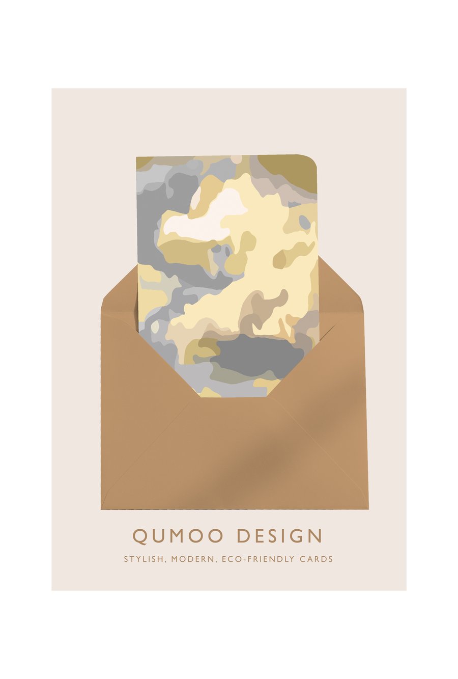 Weather Card golden clouds blank greetings card (QM232)