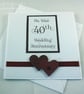 Handmade 40th Wedding anniversary card, ruby wedding anniversary - Image 4