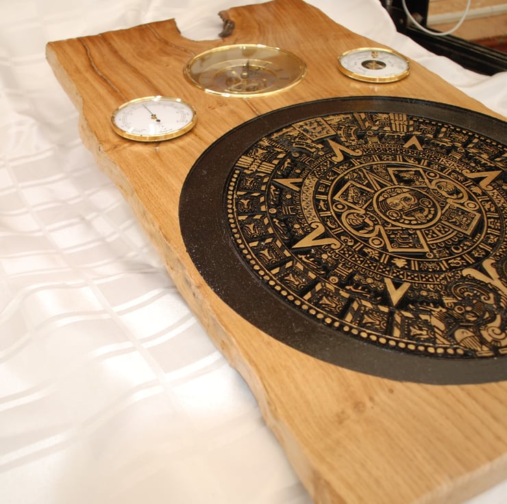 Solid Oak Panel, Skeleton Clock, Barometer, The... - Folksy