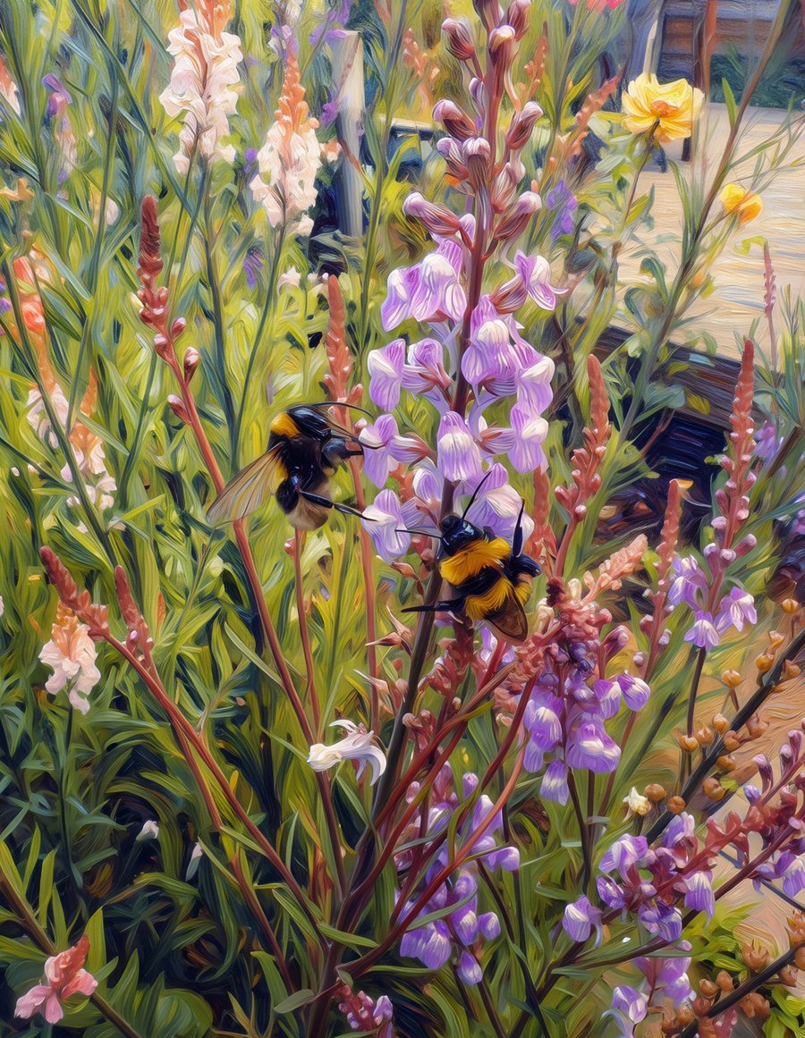 A5 Greeting Card Bees In The Garden 