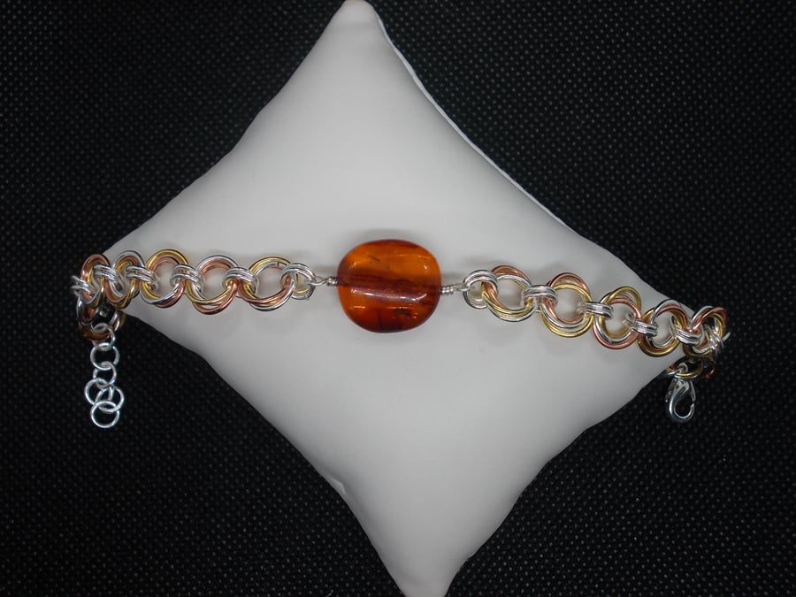 Amber pebble bracelet