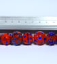 Handmade orange and blue lamp work glass beads - Image 8