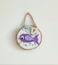 Wooden fun alphabet art with first letter scrabble tile - F fish - Image 2