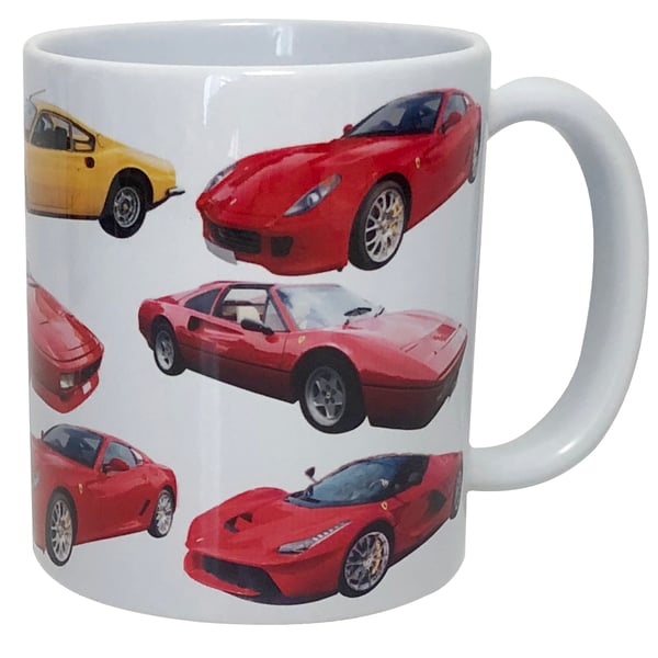Ferrari Classic Cars - 11oz Ceramic Mug - Gift for Car Enthusiast