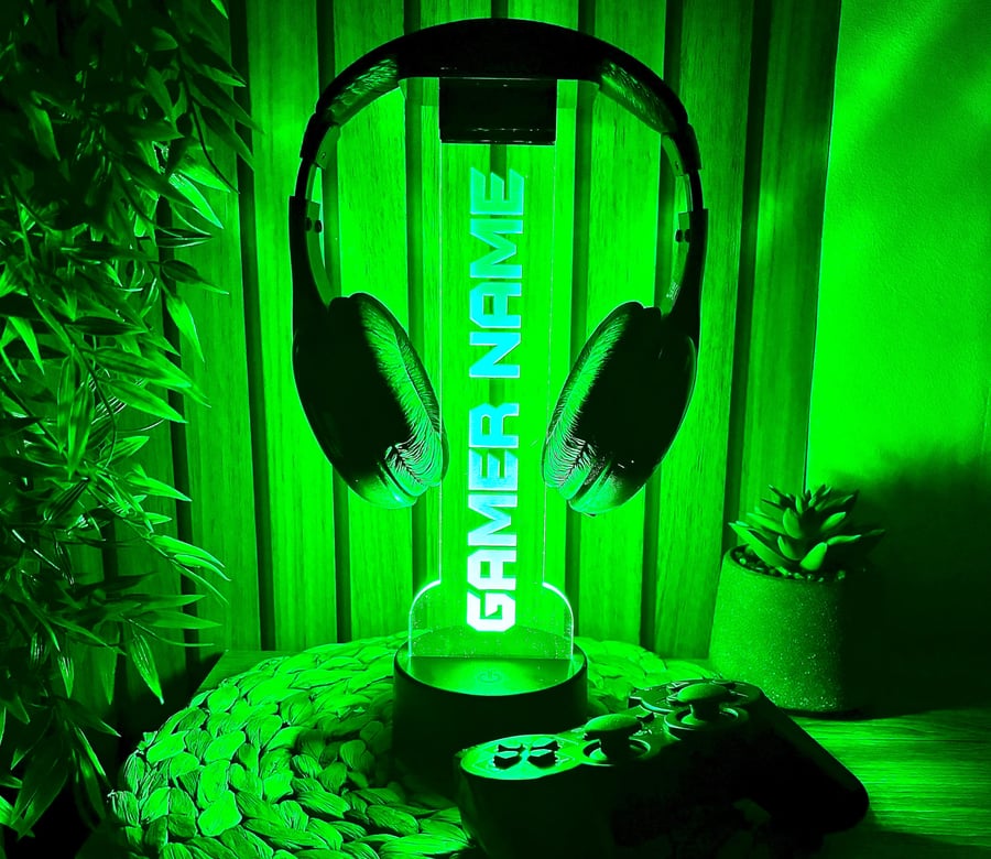 Personalised LED Gaming Headphone Stand (RGC0016)