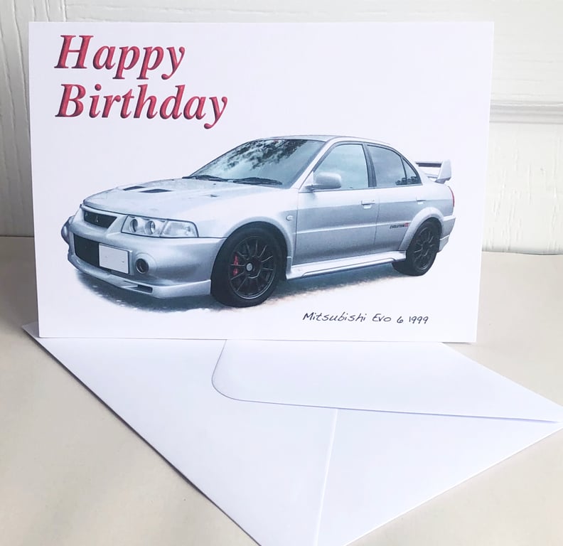 Mitsubishi Evo6 1999 - Birthday, Anniversary, Retirement or Plain Card