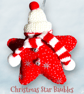 Christmas star hanging decorations baubles in woolly hats, scarves, jingle bells - Image 2