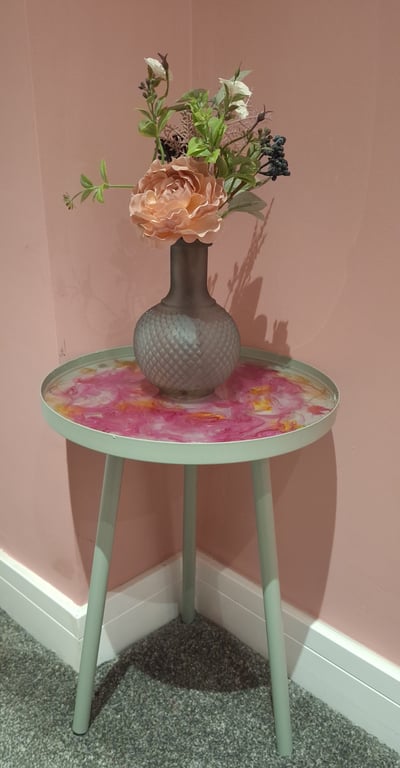 Luna Bloom Handmade Resin Side Table 
