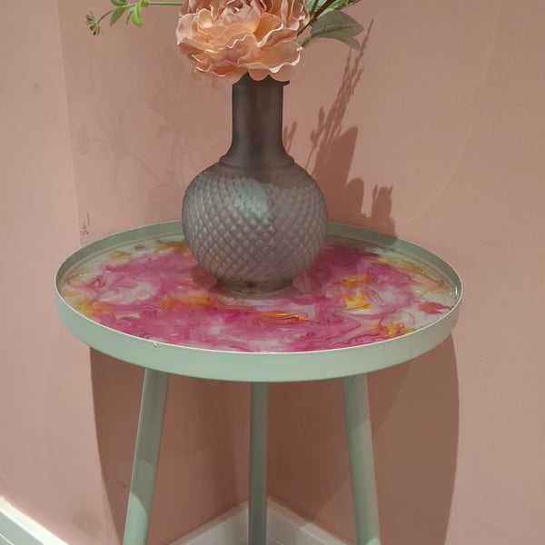 Luna Bloom Handmade Resin Side Table 