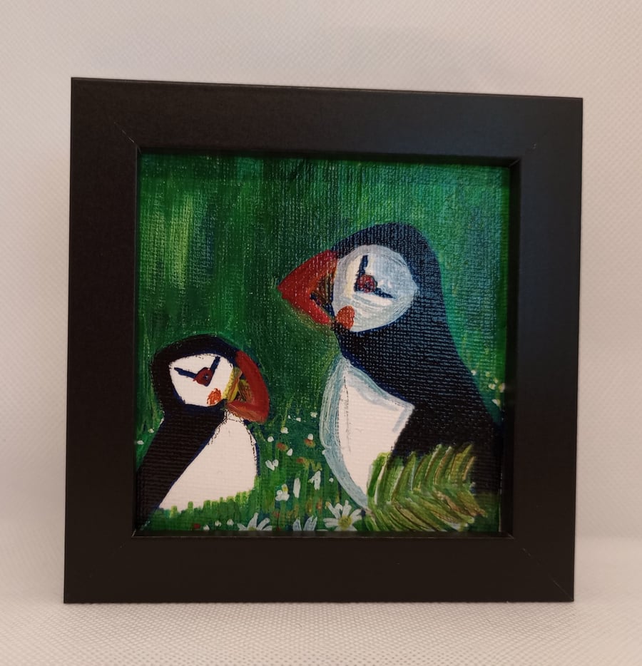 Mini puffin painting 