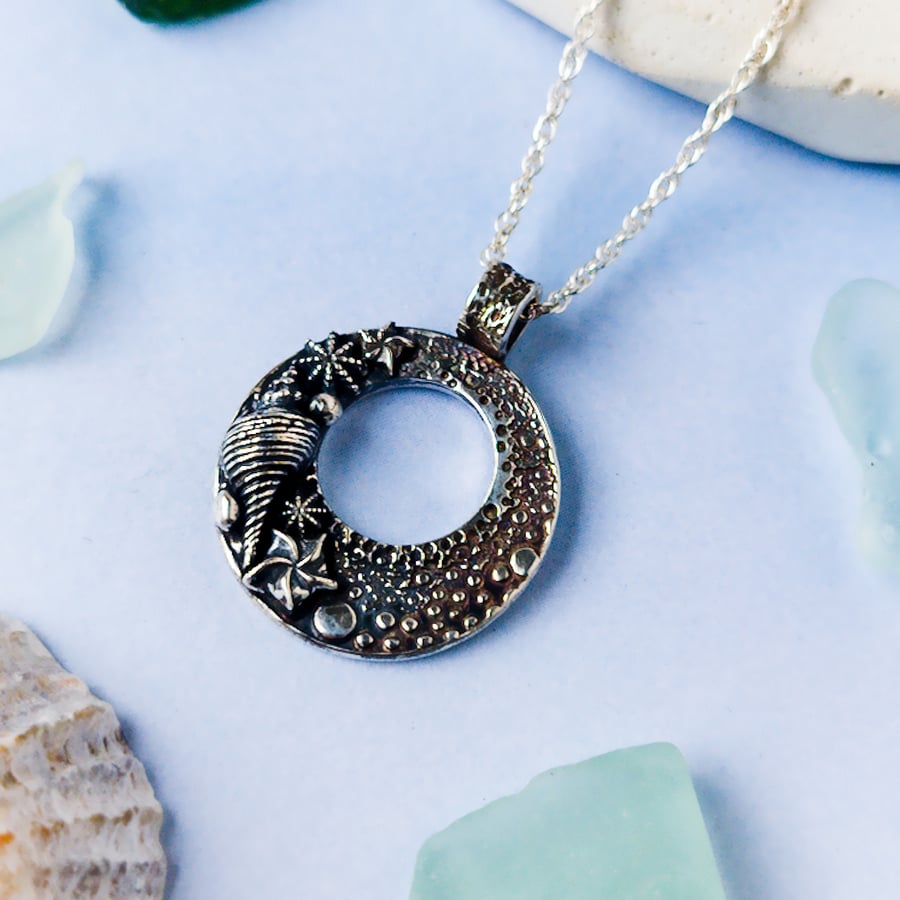 Rock Pool Pendant - Recycled Silver Coastal Necklace