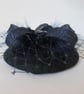 Black Watch Tartan Navy & Black Cocktail Percher Fascinator Mini Hat  - Image 5