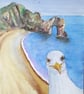 Print of Seagull visiting Durdle Door at Dorset Coast - Image 4