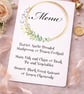 Wedding Menu Cards – Elegant Botanical Menu, Matching Stationery Available