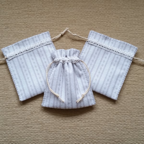Hand stitched felt drawstring Bags - Folksy