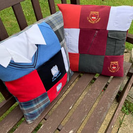 Memory and keepsake cushion - Personalised - School uniform