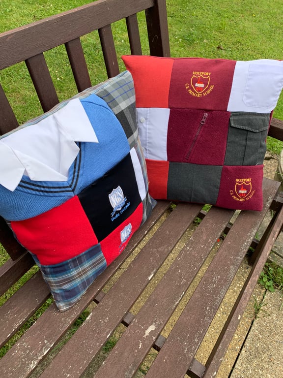 Memory and keepsake cushion - Personalised - School uniform