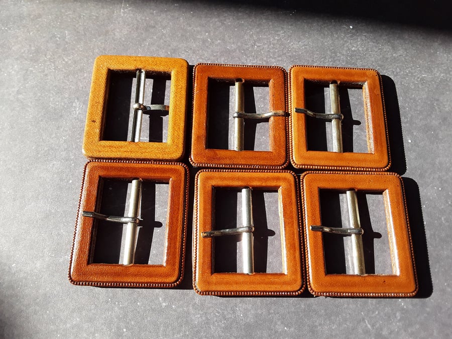 1 & 1 2" (40mm) REAL LEATHER Buckle Slide 1950's