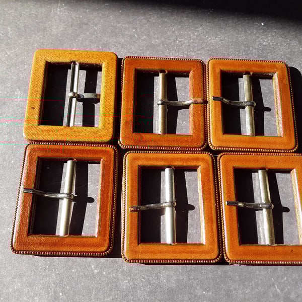 1 & 1 2" (40mm) REAL LEATHER Buckle Slide 1950's