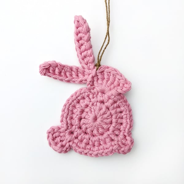 Crochet Bunny Hanging Decoration - Easter Decoration - Pink