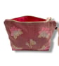 Dusty Pink Lotus Flowers Linen Makeup Bag - Image 4