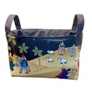 Away in a Manger Reversible Christmas Fabric Storage Basket