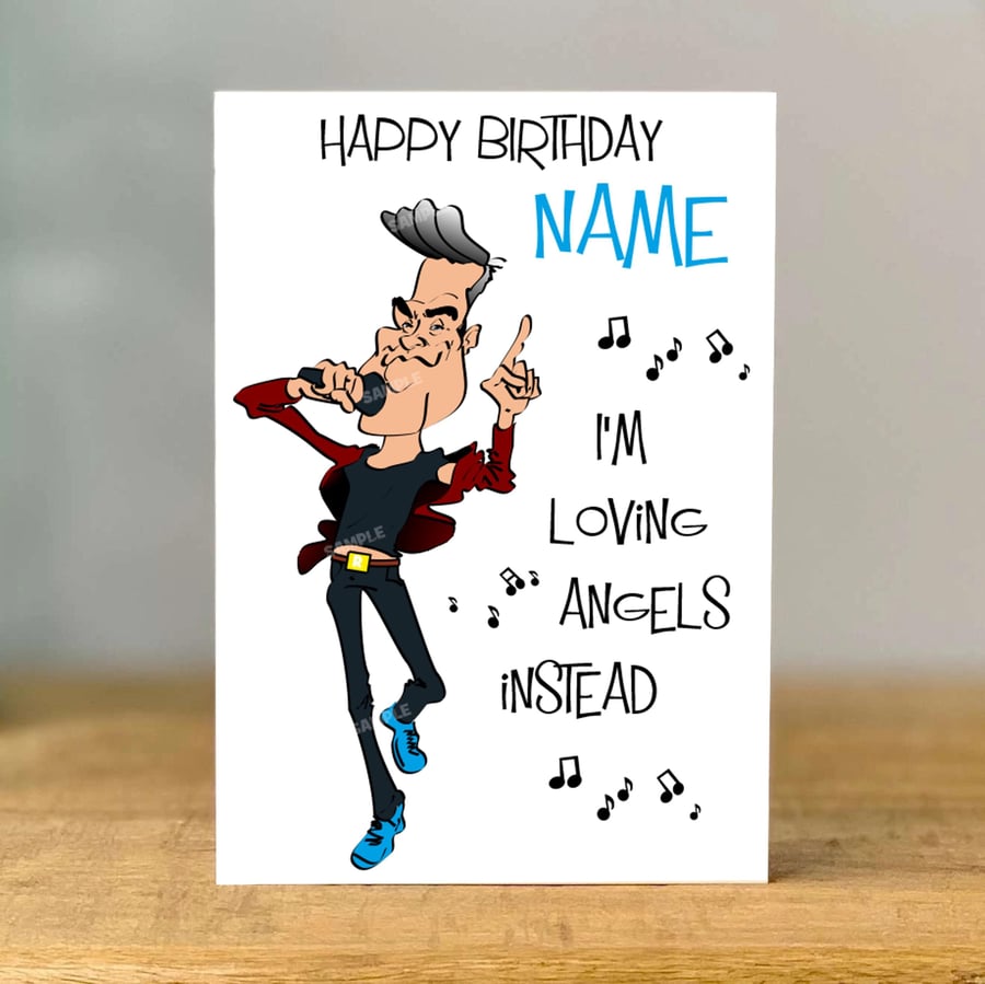 Personalised Robbie Birthday Card, Music, Pop Star, Bestie, Fan, Mum, Sister, 