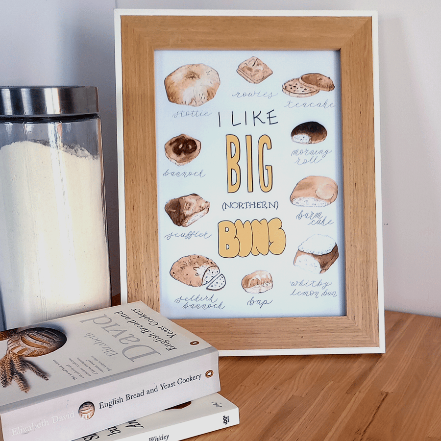 Big Northern Buns Watercolour & Ink Illustrations A4 Eco Art Print