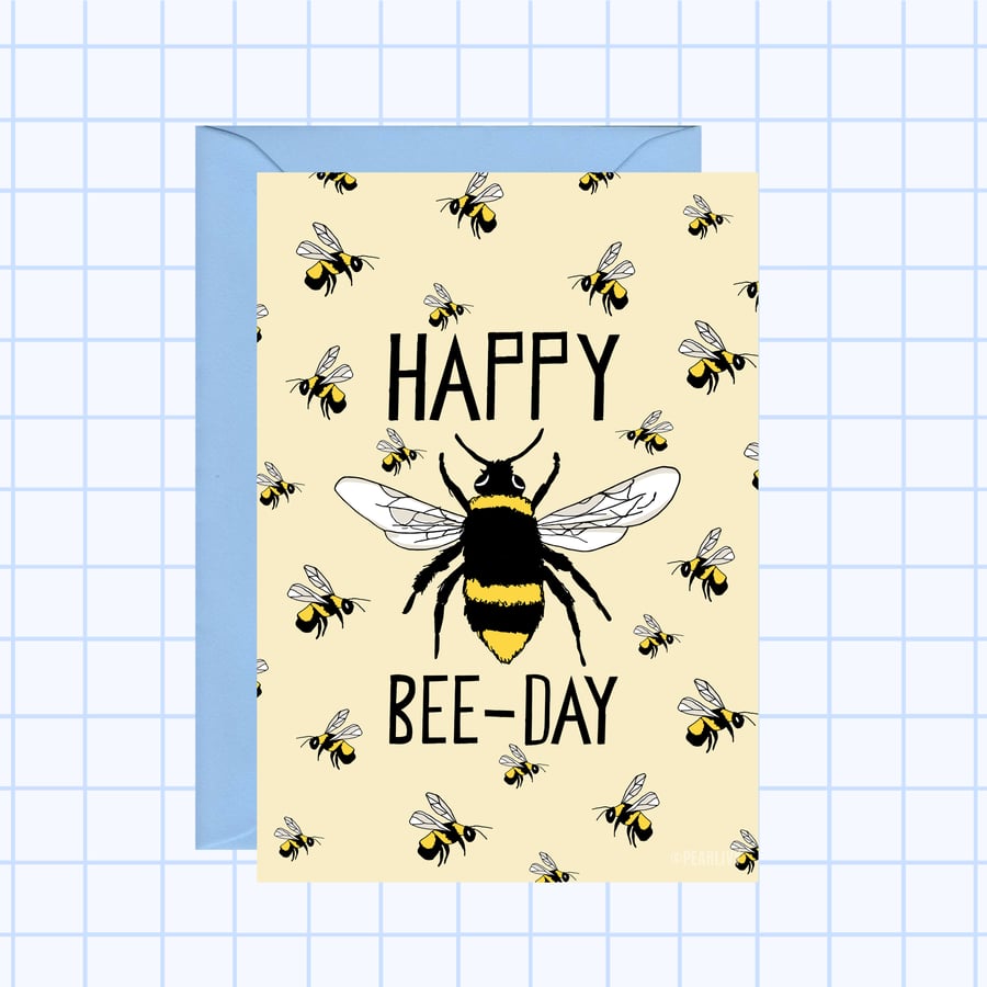 Happy Bee Birthday Card
