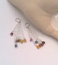 Tourmaline Cubes & Silver Spacers Necklace with Lilac Crystal Pendant & Earrings - Image 10