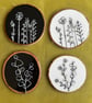 Rustic wooden coasters, hand painted with flowers