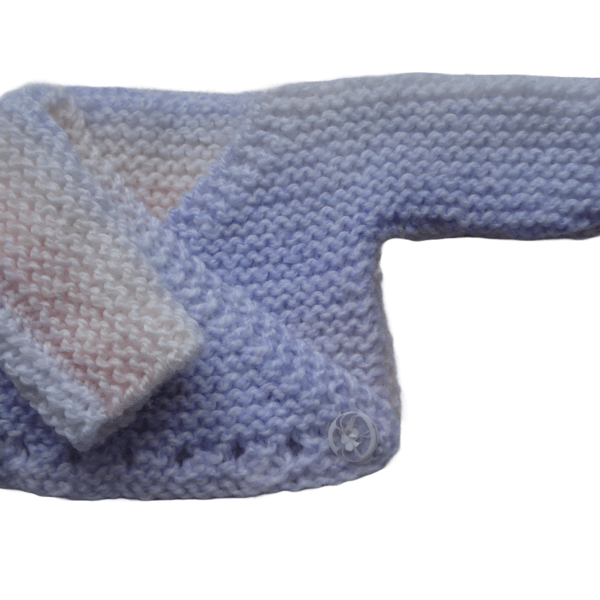 Doll's Cardigan Hand Knitted in Pretty Colours (A18)