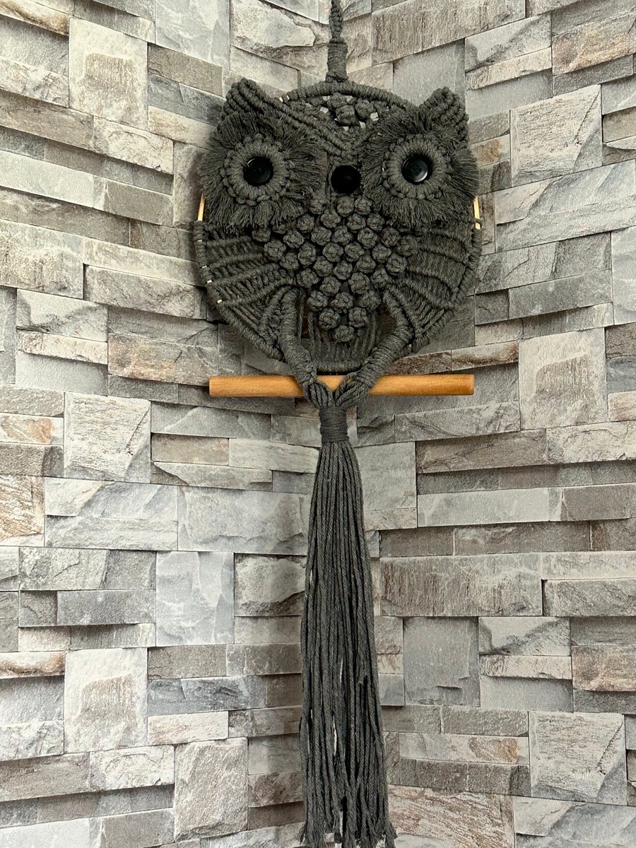 Macrame wall hanging, boho owl gift for owl lover, nursery decoration and wall d