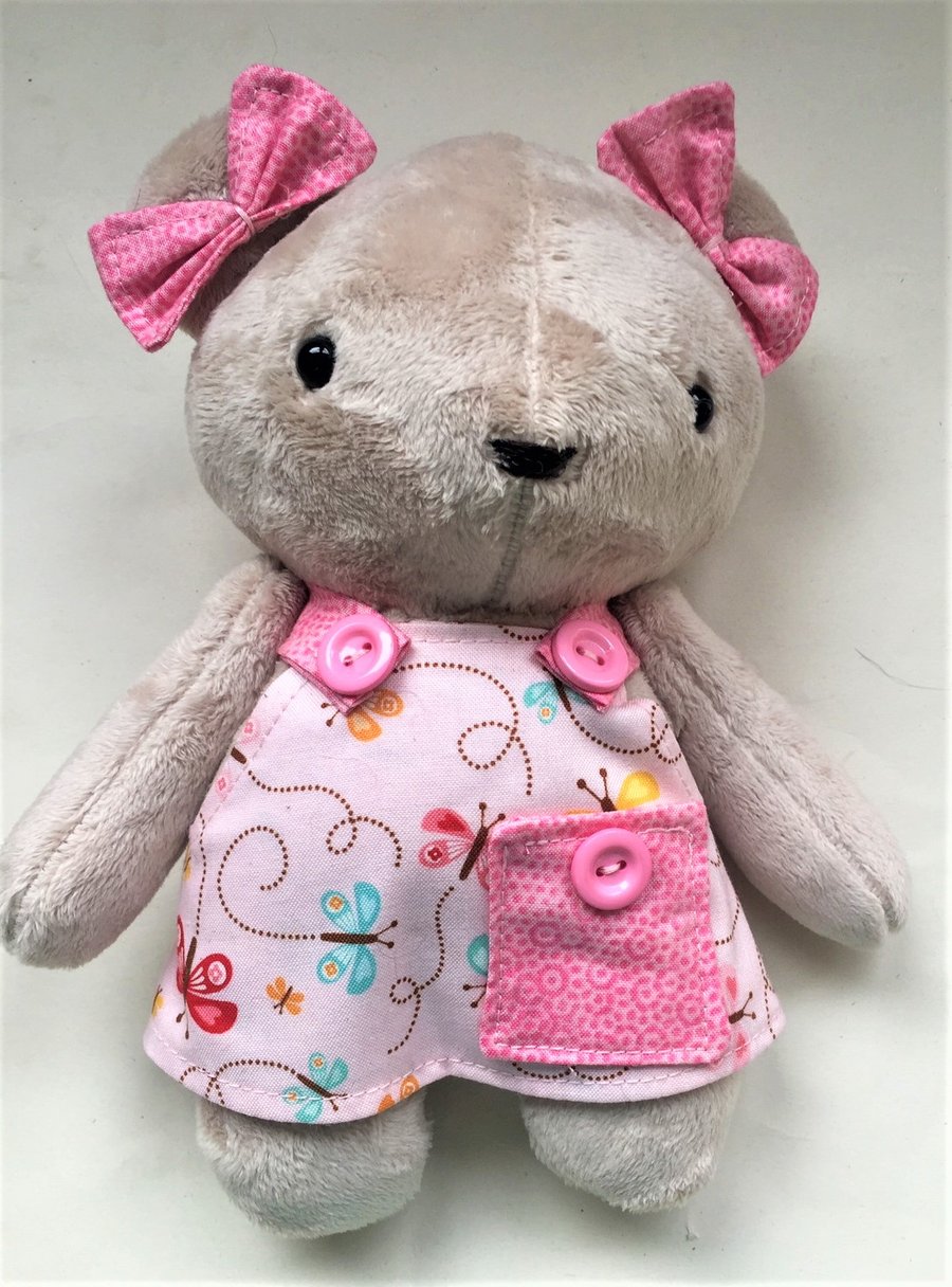 Teddy Bear in pinafore dress