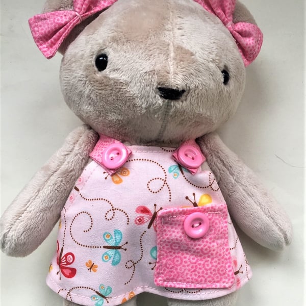 Teddy Bear in pinafore dress