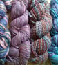 125g Hand dyed Pima Cotton Aran Craft Pack Blues Brown Purples