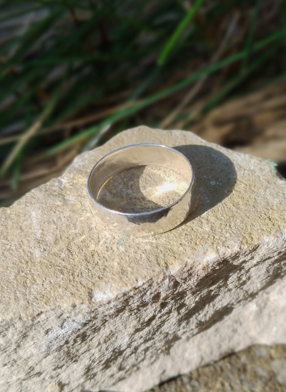 Handmade 999 Fine Silver Ring – Slightly Hammered Finish