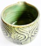 Matcha Bowl with Bamboo Scoop - Hand Thrown Stoneware Ceramic Green Glazed Mug  - Image 4