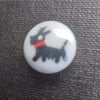 Buttons with a picture of a scottie dog. 15mm. Pack of 6 buttons