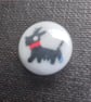 Buttons with a picture of a scottie dog. 15mm. Pack of 6 buttons