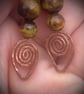 Tigers eye and copper earring featuring leaf style drop - Image 5
