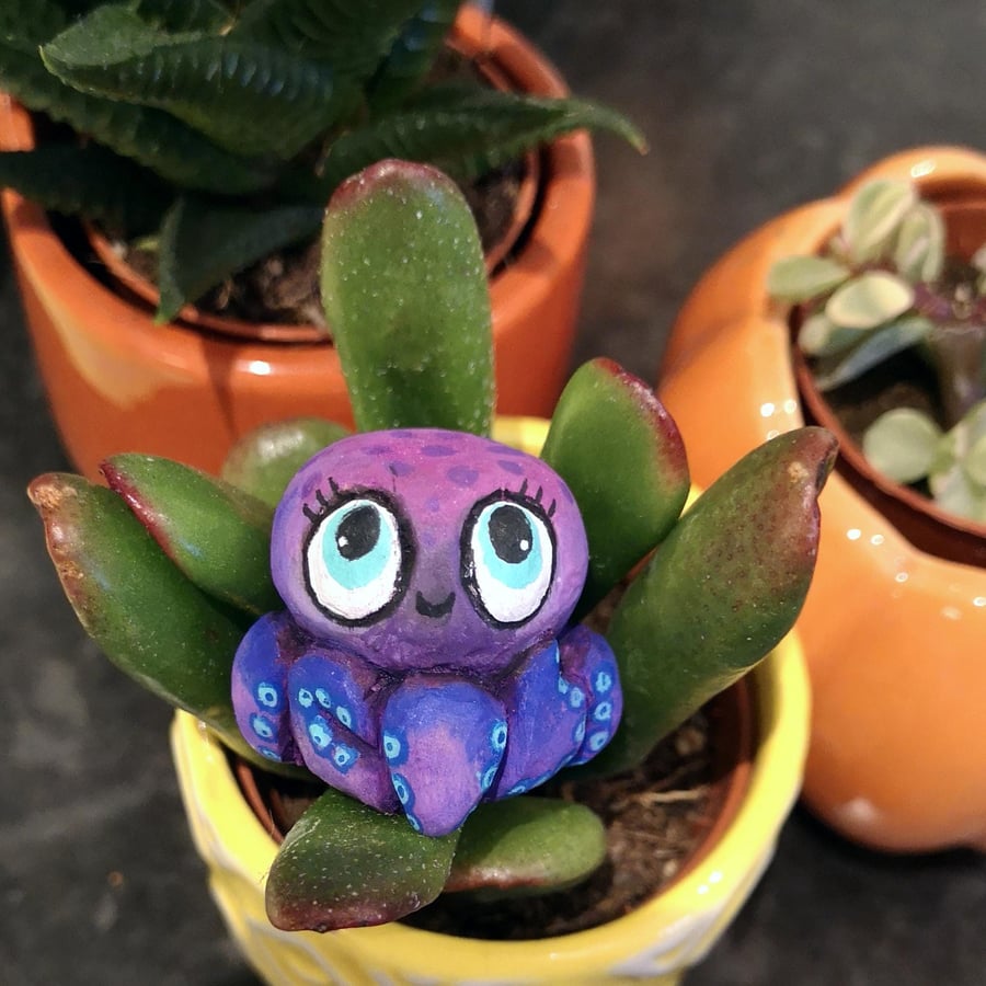 Hand carved and painted Ocean the Octopus - One of a kind gift!