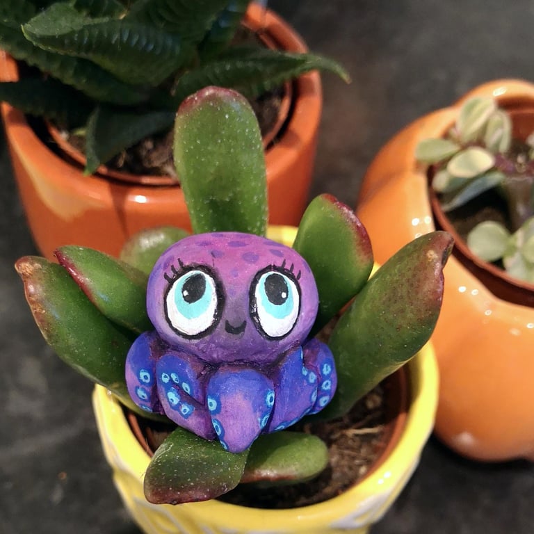 Hand carved and painted Ocean the Octopus - One of a kind gift!