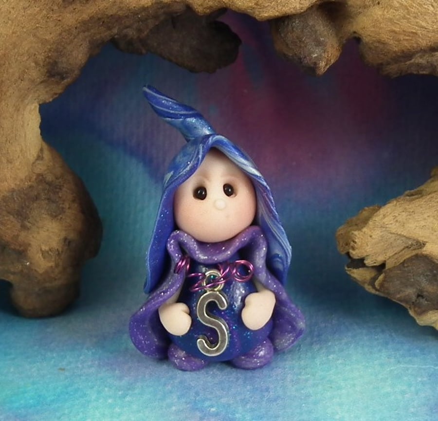Alphabet Initial Gnome choice of letter OOAK Sculpt by Ann Galvin