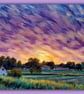 Sunset on Norfolk Fen A5 Greeting Card  - Image 1