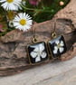 Hypoallergenic Real Hawthorn Flower Resin Earrings, Titanium Ear Hooks - Image 3