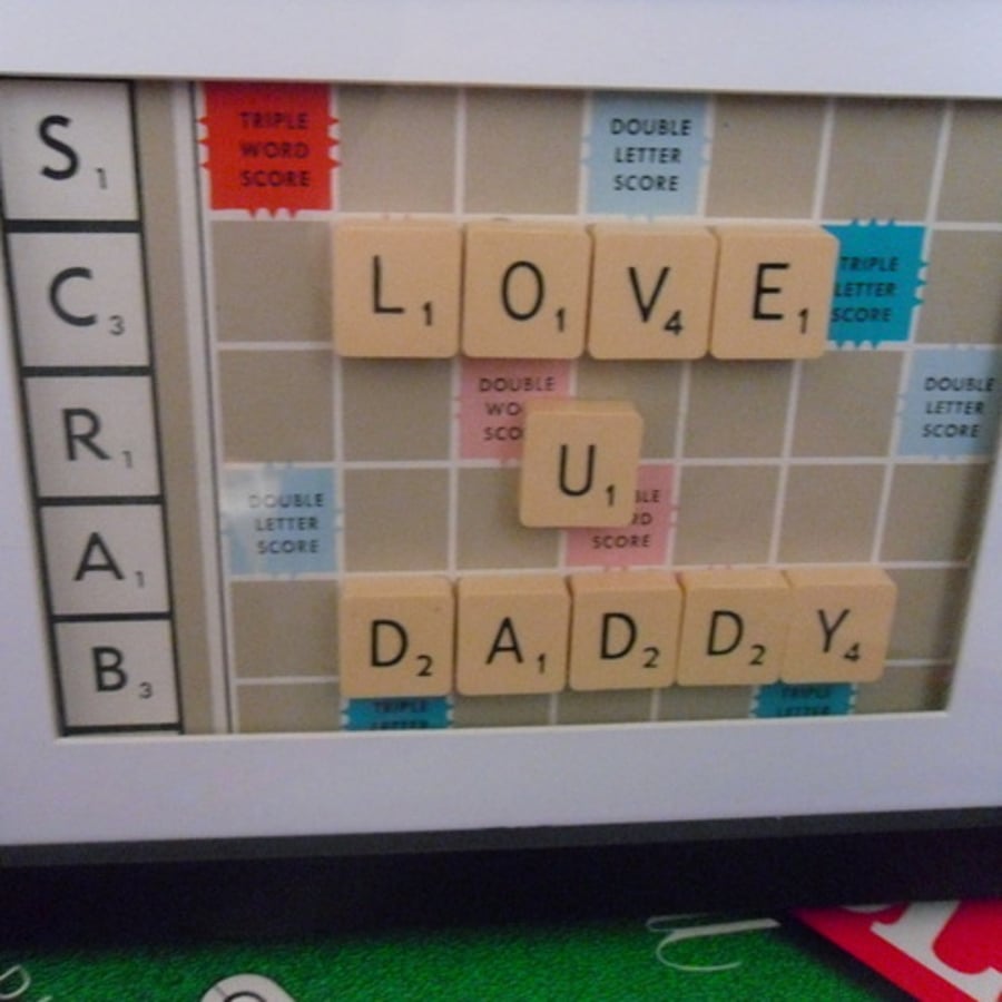  Love u Daddy  Scrabble Frame.