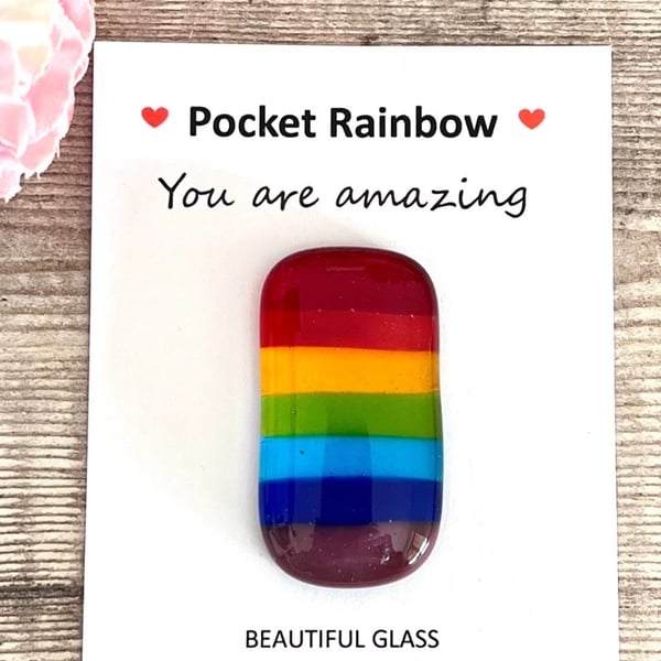 Pocket rainbow hug, remembrance gift, condolences, sympathy keepsake